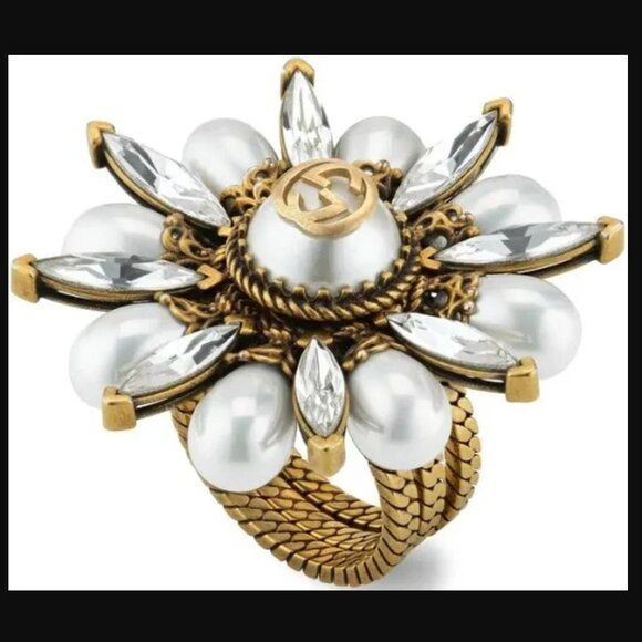 Gucci Floral Interlocking Ring - Picture 1 of 7